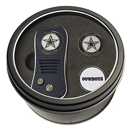 Team Golf NFL Gift Set Retractable Divot Tool with 3 Double-Sided Magnetic Ball Markers, Patented Single Prong Design, Causes Less Damage to Greens, Retractable Mechanism