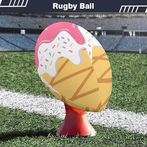 SYtrade Recreational Football Game Footballs PU Composite Leather Footballs for Training Indoor Outdoor - color: Pink Ice Cream