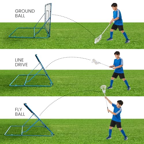 VELOCITY Adjustable Baseball Rebounder Net with 3 Return Angles, 4x4.5 Feet Soft Ball and Baseball Net for Skill Development Multi Sport Pitchback Feilding Trainer for Solo Practice