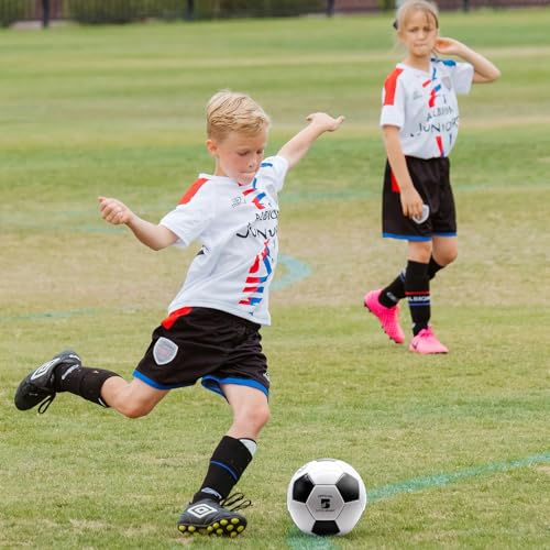 8 Pcs Soccer Ball Bulk with Pump Needles, Size 5 Sport Soccer Ball Training Ball for Adult Soccer for Christian Charity Donation Supplies, World Cup, Practice, School, Game, Indoor Outdoor Use