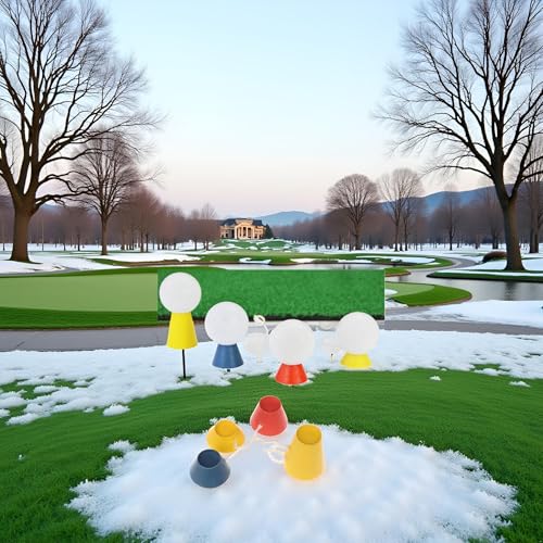 1 Set Winter Golf Tees,Rubber Golf Tees with 4 Different Heights for Frosty Days Hard Ground Home Driving Range Mat Training Practice Kits,Prevent Loss Golf Ball Holder,Golf Accessory