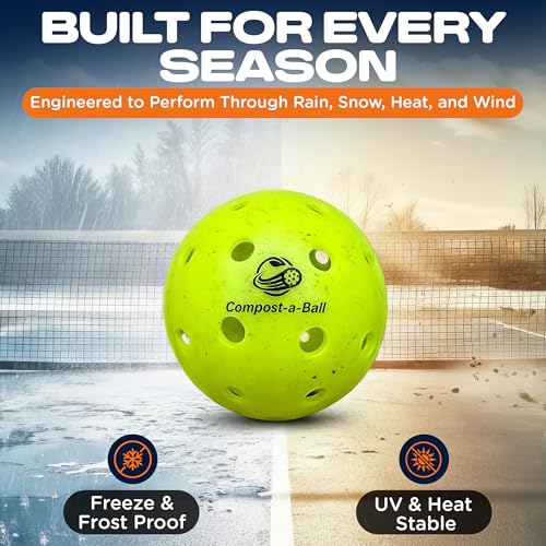 Eco Sports Pickleball Balls Outdoor – Pack of 6, 40 Hole Regulation Outdoor Pickle Balls for Training and Matches – USAPA Approved