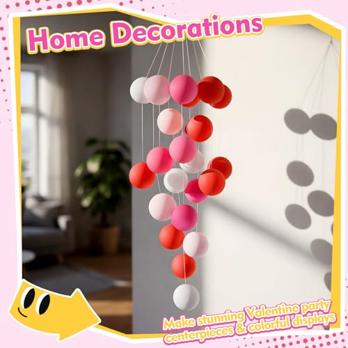 Soulchen 40mm Glow in The Dark Table Tennis Balls Bulk, Carnival Game Night, Neon Birthday Party Favors, Classroom Rewards, Goodie Bag Filler, Pet Playmate - color: White,Pink,Hot Pink,Red, size: Solid