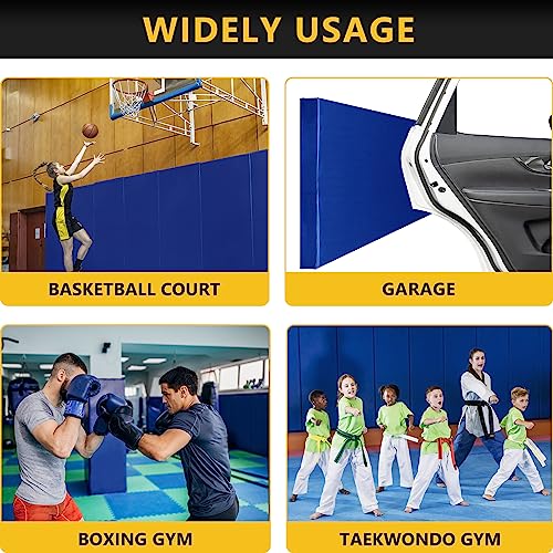 Gym Wall Padding, Basketball Court Wall Protector, Removable 2" Thick High-Density Protective Pads for Wall-Mounted Basketball Hoop, Garage, Basement, High Elasticity & Tear-Resistant