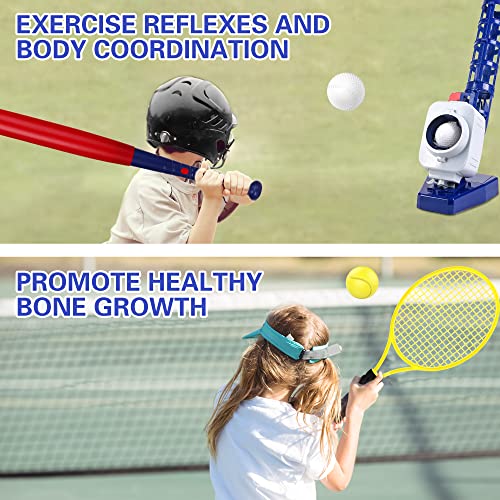 iPlay, iLearn Kids Pitching Machine Toys, 2 in 1 RC Baseball Tennis Pitcher, Auto Ball Launching Bat, Boys Outdoor Outside Sports Backyard Game, Birthday Gift 5 6 7 8 10 12 Yr Youth-Unassembled - style: Unassembled