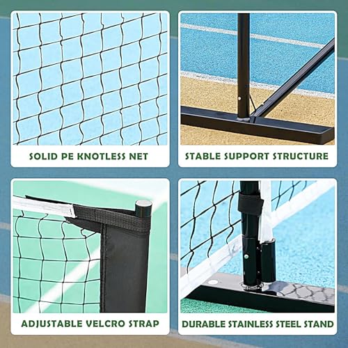 Tennis Net, Soccer Barrier, Practice Net, Compact Detachable Mesh, Portable 9.5kg Structure with Carry Bag 22ft Setup for Driveway Training, Family Backyard Indoor Matches - color: White