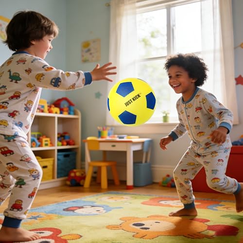 SRG Silent Foam Soccer Ball – Airless Indoor House Ball for Quiet Training, Soft Durable Foam Design, Multi-Use for Dribbling Practice, Gift for Soccer Fans, Sizes 3/5 / 7