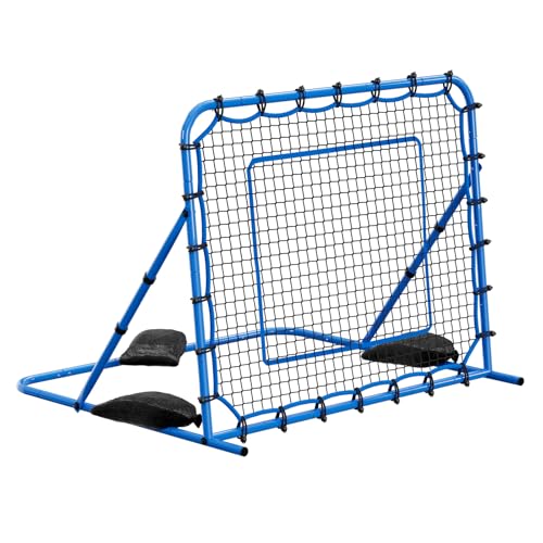 VEVOR Soccer Rebounder Net, Quick-Switch Angle Soccer Goal Rebounder for Control, Passing Practice, Heavy-Duty Iron Frame & PE Net, Easy Setup Ball Training Equipment for Teens&Adults