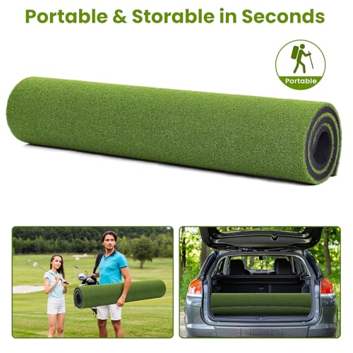 Golf Mat, 5x4ft/6x4ft Large Golf Hitting Mats for Practice Outdoor Indoor, 26mm Thick, High-Elasticity Artificial Turf Mat for Garage Simulator Chipping Driving Swinging Training, Gifts for Him Men - size: 5x4ft 26mm Large Sized