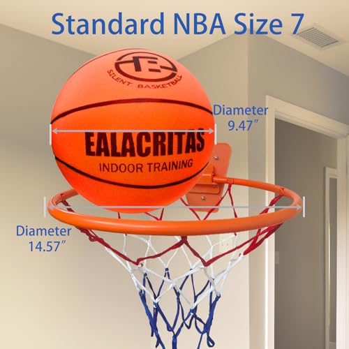 Groove-Grip Silent Basketball & Hoop Gift Set - High-Density Foam with Textured Surface, All-Weather Indoor Practice, Ready-to-Give Pro Training Kit - color: Orange