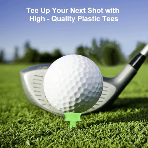 Grivznud 100 Pack 0.82 Inch Neon Yellow Plastic small tees golf, Short Golf Tees,Durability & Stability, Engineered to Minimize Friction and Side Spin,Golf practice supplies,small golf tees for par 3. - color: Green