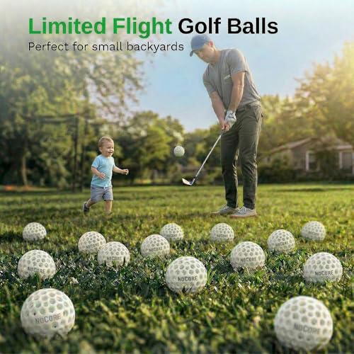 NOCORE Airless Golf Balls for Indoor Short Game Practice - Golf Accessories for Men - Swing Training Inside, Softer Impact Than Foam Golf Balls - Hit Into Anything No Damage Golf Gift