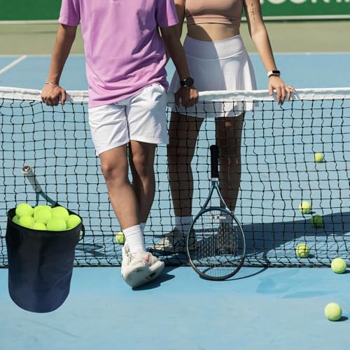 Portable Tennis Ball Storage Bag, Big Pickleball Basket with Shoulder Strap for Carrying, High Capacity Storage for Baseball, Golf, Table Tennis,Hockey Puck and Other Training Balls