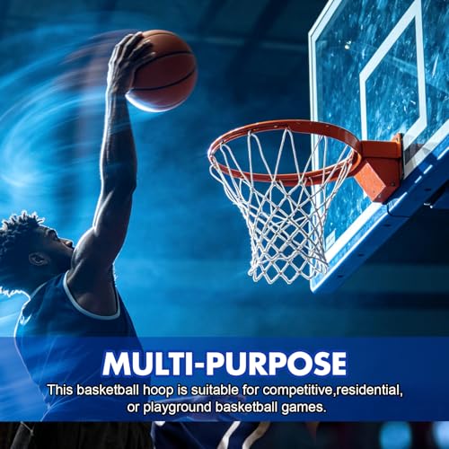 REGUICORP Heavy Duty Basketball Net Replacement, 12 Loops Premium Basketball Hoop Net, All Weather Anti Whip Nets for Indoor or Outdoor, Professional Basketball Accessories