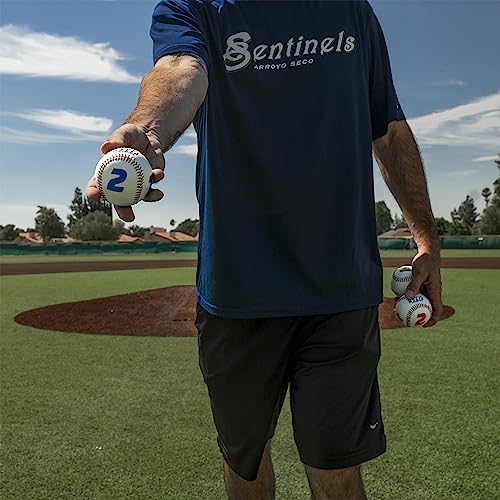 PowerNet Pitch Vision Training Baseballs, 4 Multicolored Numbered Sides, Improve Batter's Pitch Recognition for Curveballs, Sliders and Breaking Balls, Baseball Training Equipment - style: 3 Pack