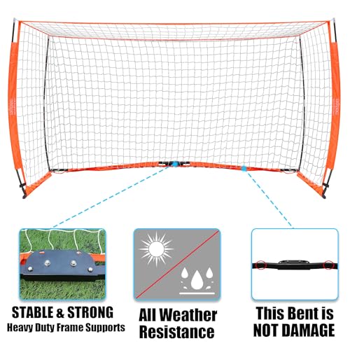 Soccer Goal for Backyard | Portable Soccer Goal Net Collapsible Metal Base | Easy Setup | Portable Net for All Ages| 1 Pair Shin Guards+ 1 Goal + 1 Carry Bag | Size 6x4FT or 12x6F