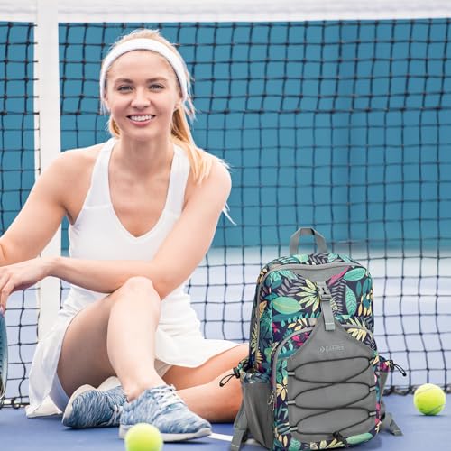 G4Free Pickleball Bag, Pickleball Backpack for Women and Men, Padel Bag Fits 2 to 4 Paddles, Gifts for Pickleball Lovers - color: Blue Leaf