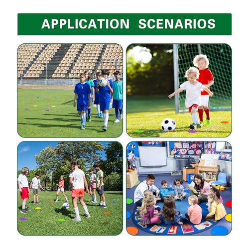 Spot Markers 4 Inch 9 Inch Non Slip Rubber Floor Markers Flat Field Cones Poly Dots for Soccer Basketball Sports Speed Agility Training and Drills - style: 9inch 18pcs