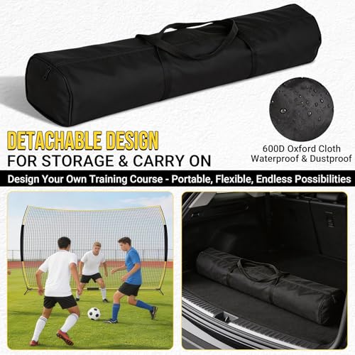 Barricade Backstop Net, 12x9 ft/ 16x10 ft/ 20x10 ft Ball Stop Netting with Carry Bag & Ground Stakes, Quick Setup, Portable, Perfect for Lacrosse, Baseball, Basketball, Soccer - size: 16x10 ft