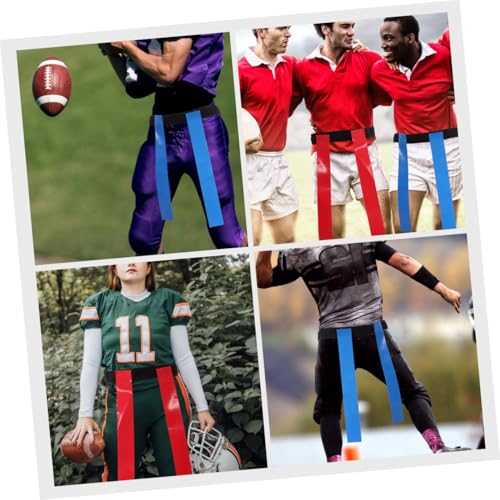 GALPADA 2 Sets Football Waist Belt Flags Wear Resistant Rugby Training Flags for Youth and Adults for Outdoor Games Practice Includes Belts