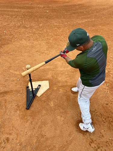 TBT Batting Tee | Adjustable Height Training Tee for Kids & Adults | Patent Approved Slider Base for Multiple Angles | Industrial Steel Stem & Weighted Base | Hand Rolled Flextop - size: Adults