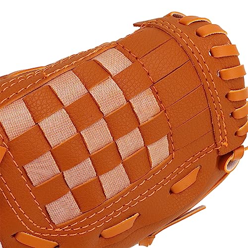 Baseball Pitcher Mitt Optimal Balance PVC Brown Catching Glove for Baseball Training for All Ages - size: 12.5 Inch