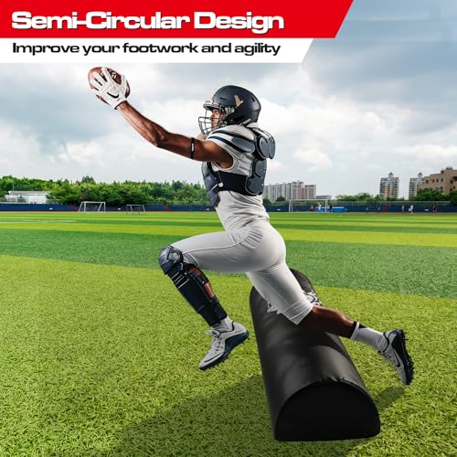 Football Tackle Dummy - 2 Pcs Athletic Agility Dummy with Heavy-Duty EPE Foam, Portable Handles, Semi-Circular Design, Footwork Drills Sports Training for Youth & Adults
