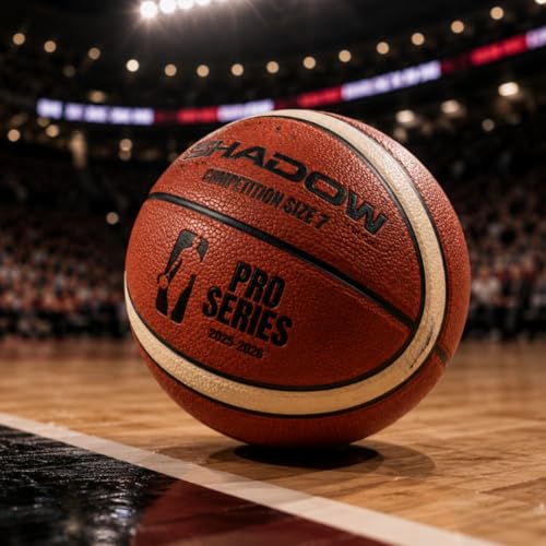 Shadow Pro Series 3800 Basketball, Size 7, Premium Competition Grade leather, Orange and Cream, Great durability. Reinforced butyl bladder. Adult Size 7, 28.5 inches. GST leather. Includes Inflator.