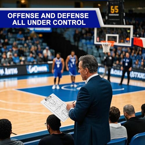 Basketball Clipboard for Coaches, Premium Durable Dry Erase Basket Ball White Board, Simplicity Sharpens Focus, Tactical Basketballs Coaching Clip Boards, Sporting Goods Clipboards, Achiwish