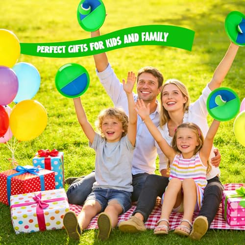 TEILLNET 2-in-1 Beach Paddle Ball and Toss Catch Ball Game Set, Summer Outdoor Toys for Kids Adults, Family Yard Lawn Beach Pool Park Games, Outside Sports Gifts for Boys Girls 3 4 5 6 7 8 9 10 11 12