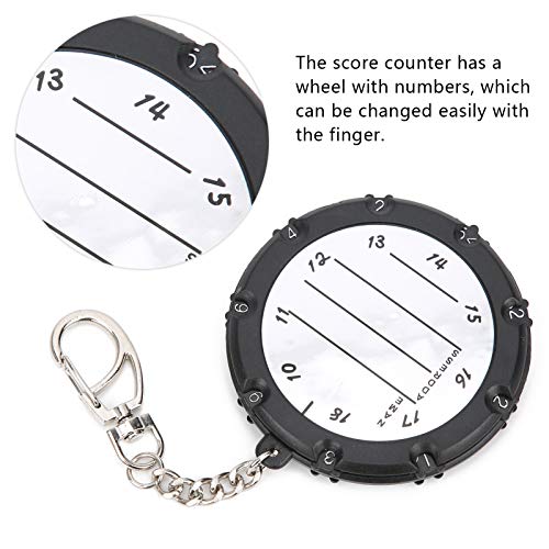 Golf Score Counter Portable Golf Stroke Counter with Key Chain Double Sides 18 Hole Golf Score Recording Device Easy to Use Wheel Number Adjustment for Golf Lovers on