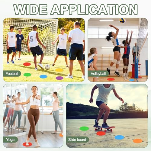 Spot Markers, Poly Spot Marker for Agility Training Floor Dots Non Slip Flat Field Cones
