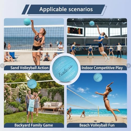 Volleyball, Soft Volleyball Balls for Indoor and Beach Fun, Official Size 5 for Youths and Adults-Includes Pump