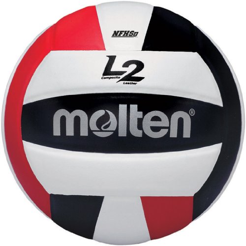 Molten L2 Volleyball, NFHS Approved - color: Red/Black/White