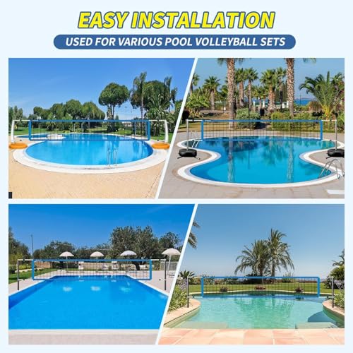 Replacement Pool Volleyball Net with Scoring Clamp - Adjustable Length 15ft - 26ft Universal for Market Pool Volleyball Net Set - Anti-UV & Waterproof & Durable (Net Only)