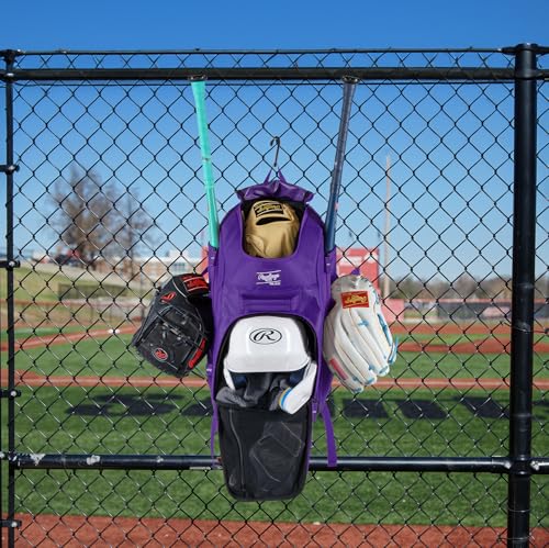 Rawlings | FRANCHISE 2.0 Player's Backpack | Baseball/Softball | Rec/Travel | Multiple Styles | Baseball/Softball - color: PURPLE