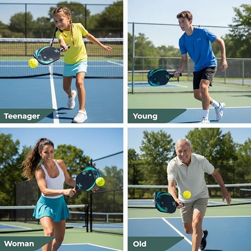 T700 Raw Carbon Fiber Pickleball Paddle - USAPA Standard 16mm Polypropylene Honeycomb Core - Elongated Handle Lightweight Pickle Ball Racket for Spin, Control & Power - Men & Women