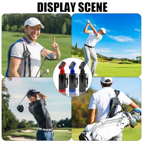 18 Pack Golf Club Brush Groove Cleaner with Water Cleaning Brush Tool with Retainer Clip and Squeeze Water Bottle Holds 4 Oz Water Groove Cleaner Golf Gift/Accessories for Men