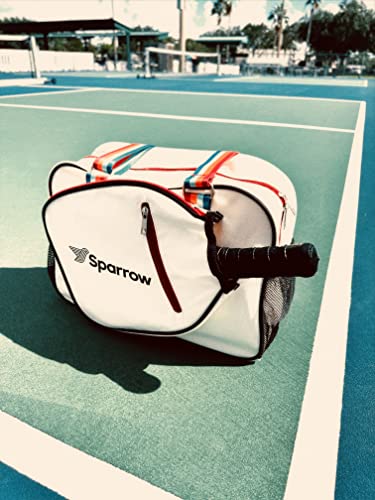Pickleball Bag - Sports Bag For Gear, Gym Essentials - Adjustable Strap, Mesh Pockets, Pickleball Paddle Compartment With Cover - Stylish Retro Look - 20x8x12" - color: Four Stripes