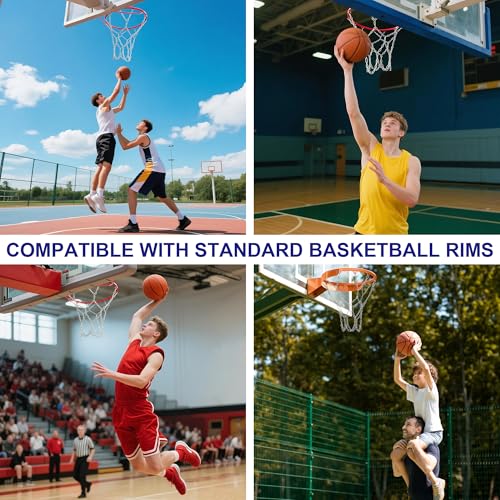 LAO XUE Heavy Duty Chain Basketball Net Replacement,21 Inches Metal Rust Proof with 12 S-Hooks,Fits All Standard Hoops Outdoor
