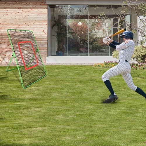 Baseball Rebounder Net,6x4FT Adjustable Pitch Back Baseball Rebounder for Softball Lacrosse, Pitching Throwing Catching Trainer Gifts