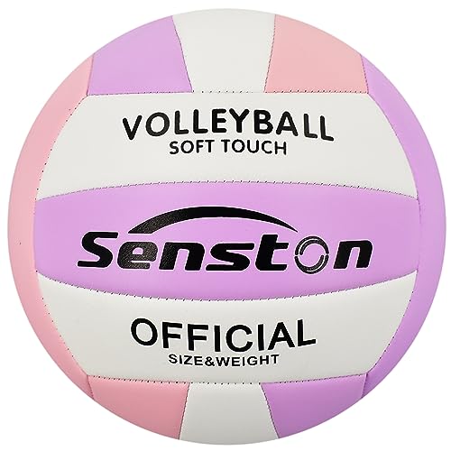 Senston Pink Volleyball Official Size 5 - Waterproof Indoor/Outdoor Soft Volleyball for Beach Play, Game,Gym,Training