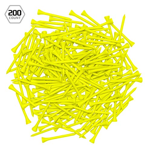 Izzo Wood Golf Tees (200 Pack) - color: Neon Yellow, style: 1.75 Inch