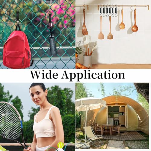 Carabiner Fence Hooks, Fence Hook for Tennis Baseball Bag, Hanging Nylon Safety Metal Buckle Hooks for Outdoor Sports Backpacks Water Cups Camping Equipment