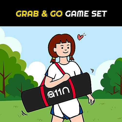 A11N SPORTS Badminton Net - Height Adjustable Volleyball Net for Junior Tennis, Soccer Tennis & Kids - Portable Driveway Pickleball Net for Indoor & Outdoor, 11ft/14ft/20ft Wide