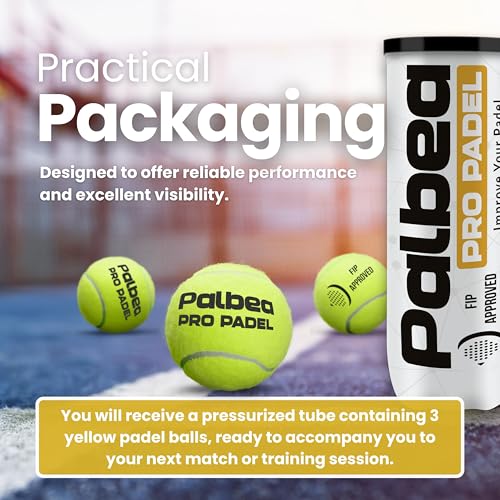 Palbea PRO Padel Balls. 6/12/24 Tubes of 3 Padel Tennis Balls FIP Approved. Paddle Balls Made of HV Felt for Training and Tournament. Suitable for Any Surface or Sites. - style: 1 Carton x 24 Tubes