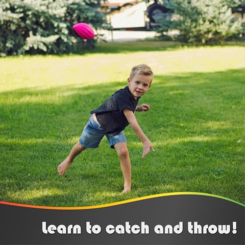 Mini Football Pack - 5” Spiral Small Foam Footballs for Kids (Red, Yellow, Blue, Pink, Orange, Green)