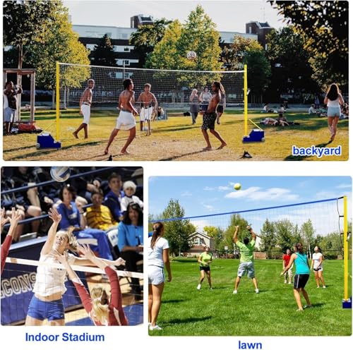 5ft-6.8ft Height Heavy-Duty Volleyball/Badminton Net Frame With Poles, Volleyball Pole Nets Package, Portable Badminton Poles, Outdoor Sport Training Equipment, For School Indoor Gymnasium