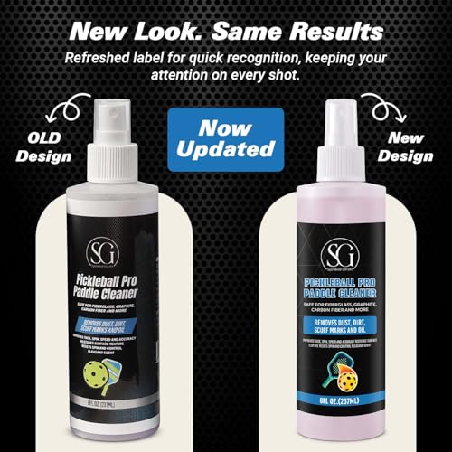 Pickleball Paddle Cleaner Spray - Removes Dirt, Ball Residue, Scuff Marks- EPA Safer Ingredients, Pickleball Accessories, Pickleball Gifts, Presidents Day Deals - 8 FL Oz