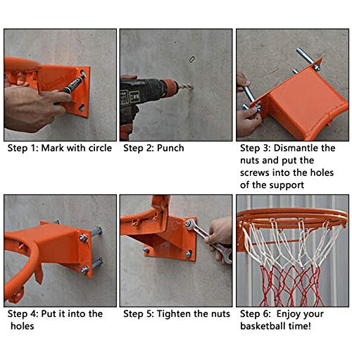 Heavy Duty Adult Standard Size 18" Basketball Hoop Goal Wall Mounted Basketball Rim Diameter 45centimeter/18inch (Special Edition)